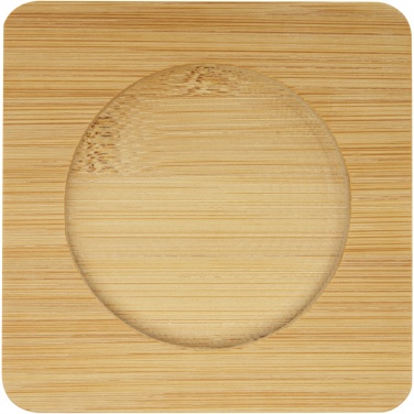Logotrade corporate gifts photo of: Manti 2-piece 350 ml double-wall glass cup with bamboo coaster 