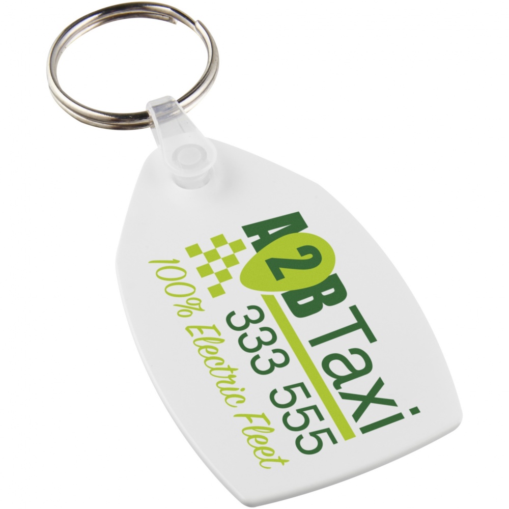 Logo trade promotional product photo of: Tait rectangular-shaped recycled keychain