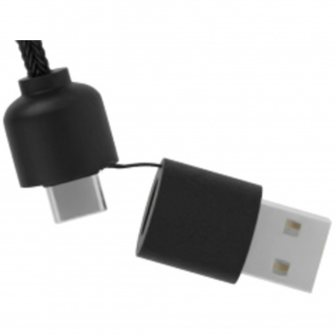 Logo trade business gift photo of: SCX.design C38 5-in-1 rPET light-up logo charging cable with squared wooden casing