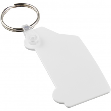 Logo trade promotional giveaway photo of: Tait van-shaped recycled keychain