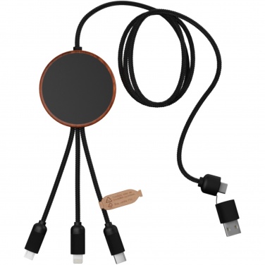 Logotrade promotional merchandise image of: SCX.design C40 5-in-1 rPET light-up logo charging cable and 10W charging pad