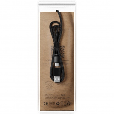 Logo trade promotional products picture of: SCX.design C40 5-in-1 rPET light-up logo charging cable and 10W charging pad