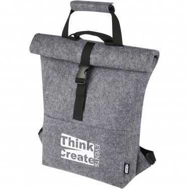 Logo trade corporate gifts image of: Felta GRS recycled felt roll-top bike bag 13L