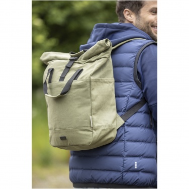 Logo trade corporate gifts picture of: Joey 15” GRS recycled canvas rolltop laptop backpack 15L