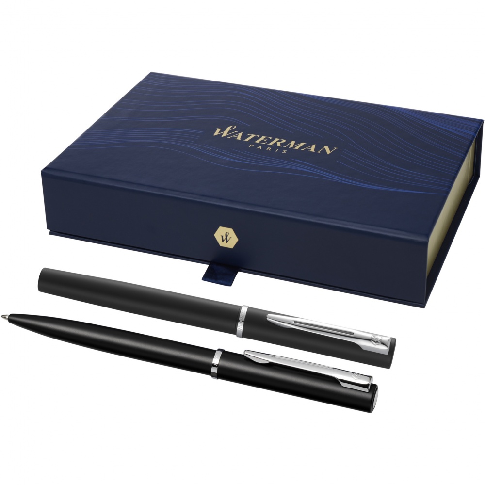 Logo trade promotional item photo of: Waterman Allure rollerball and ballpoint pen set 