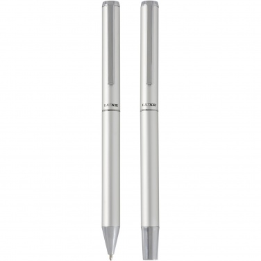Logotrade promotional item picture of: Lucetto recycled aluminium ballpoint and rollerball pen gift set