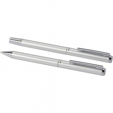 Logotrade promotional gifts photo of: Lucetto recycled aluminium ballpoint and rollerball pen gift set