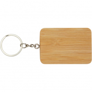 Logo trade promotional merchandise image of: Reel 6-in-1 retractable bamboo key ring charging cable
