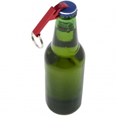 Logo trade promotional product photo of: Tao RCS recycled aluminium bottle and can opener with keychain 