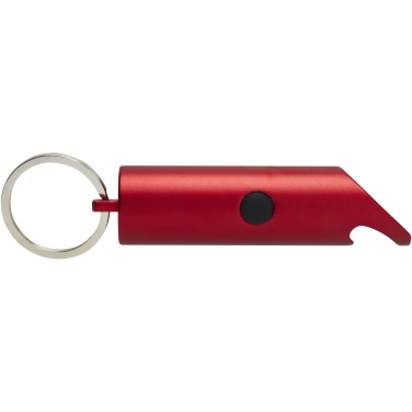 Logo trade promotional gifts picture of: Flare RCS recycled aluminium IPX LED light and bottle opener with keychain