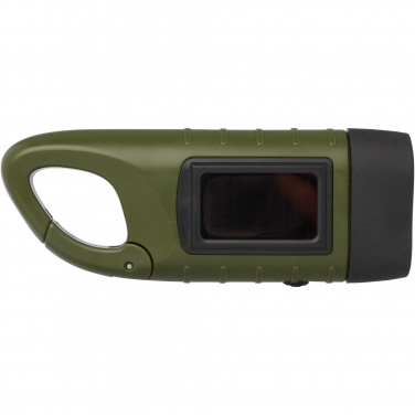 Logotrade corporate gifts photo of: Helios recycled plastic solar dynamo flashlight with carabiner