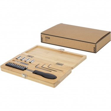 Logotrade promotional product image of: Rivet 19-piece bamboo/recycled plastic tool set