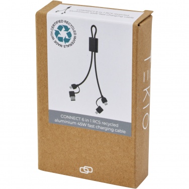 Logo trade promotional product photo of: Connect 6-in-1 RCS recycled aluminium 45W quick charge & data transfer cable