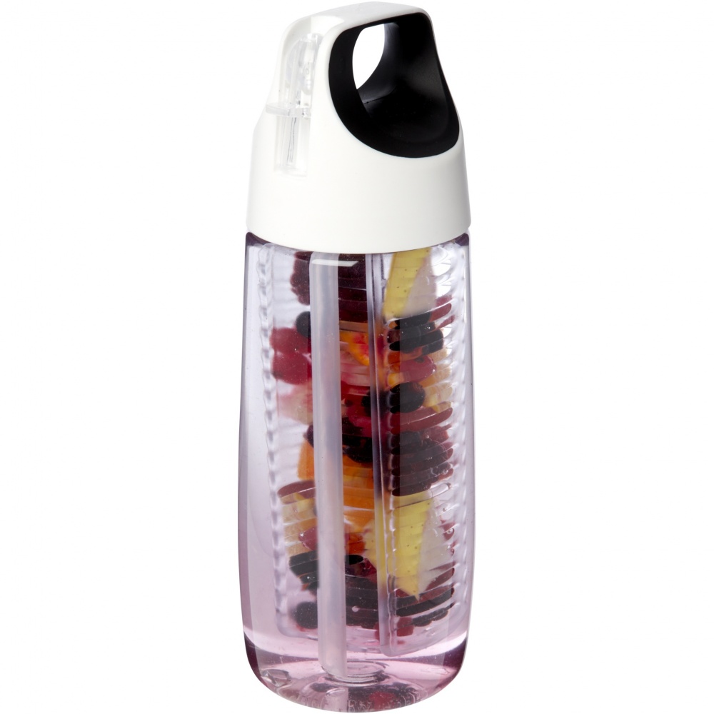 Logo trade promotional merchandise image of: HydroFruit 700 ml recycled plastic sport bottle with flip lid and infuser