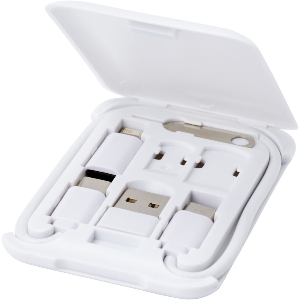 Logo trade promotional merchandise image of: Savvy recycled plastic modular charging cable with phone holder