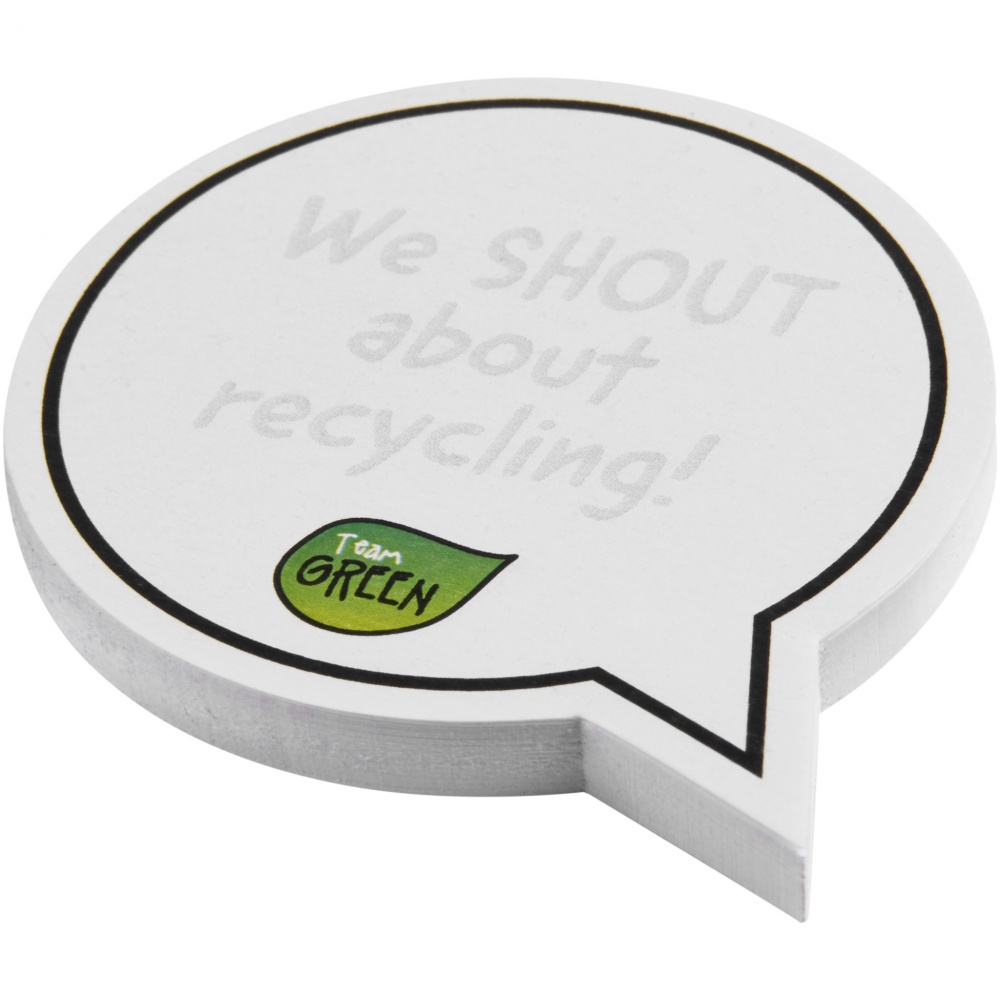 Logotrade promotional product image of: Sticky-Mate® speech bubble-shaped recycled sticky notes