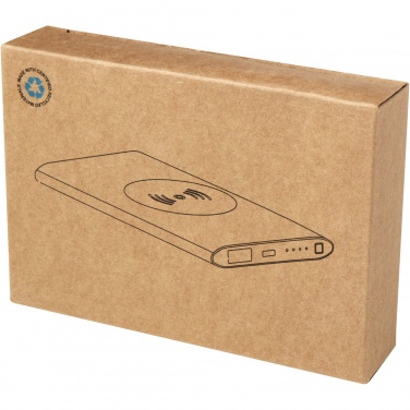 Logo trade promotional merchandise image of: Juice 4000 mAh Type-C recycled aluminium wireless power bank 