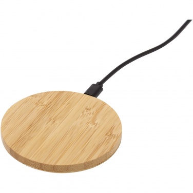 Logo trade promotional gifts image of: Essence 15W bamboo wireless charging pad