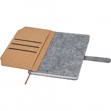 Logo trade advertising products picture of: Viviana A5 recycled felt and cork notebook