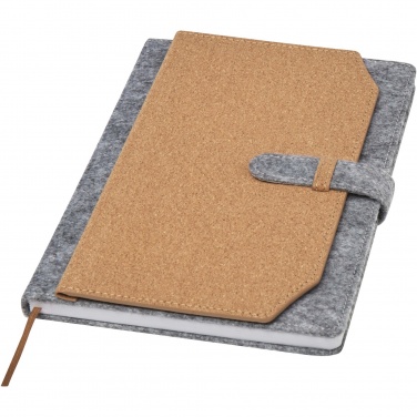 Logotrade promotional giveaway image of: Viviana A5 recycled felt and cork notebook