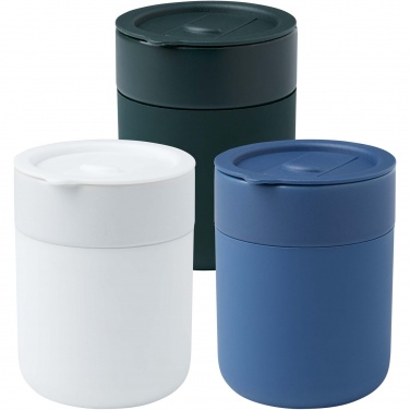 Logo trade promotional giveaway photo of: Java 330 ml ceramic tumbler with silicone wrap and plastic lid