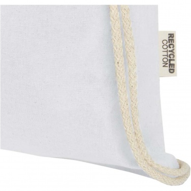 Logo trade corporate gift photo of: Oregon 140 g/m² GRS recycled cotton drawstring bag
