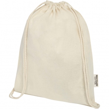 Logotrade advertising product picture of: Oregon 140 g/m² GRS recycled cotton drawstring bag