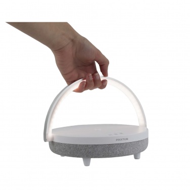 Logotrade advertising products photo of: Prixton 4-in-1 10W Bluetooth® speaker with LED light and wireless charging base
