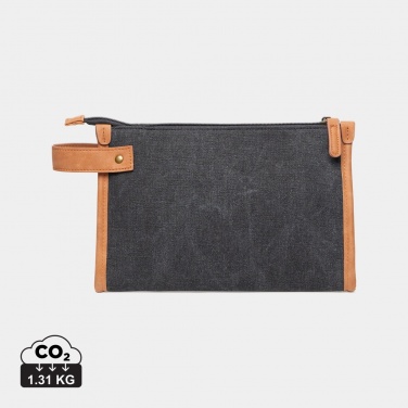 Logo trade corporate gifts image of: VINGA Bosler GRS recycled canvas toiletry bag