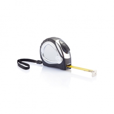 Logo trade promotional giveaway photo of: Chrome plated auto stop tape measure