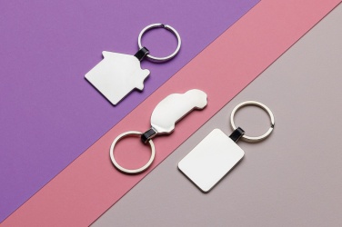 Logo trade promotional giveaway photo of: RCS recycled zinc alloy rectangle keyring