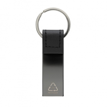 Logo trade promotional products image of: Luxury PU keychain RCS recycled zinc alloy