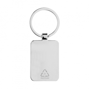 Logotrade advertising product image of: RCS recycled zinc alloy rectangle keychain with bamboo