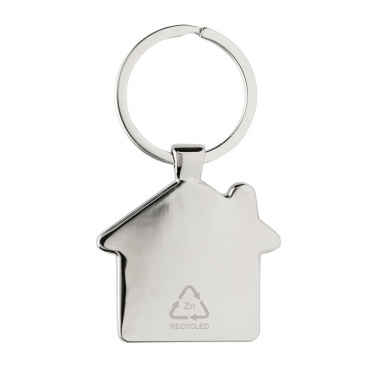 Logotrade business gift image of: RCS recycled zinc alloy house keychain with bamboo
