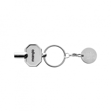 Logo trade promotional products image of: RCS recycled zinc alloy radiator key keychain with coin