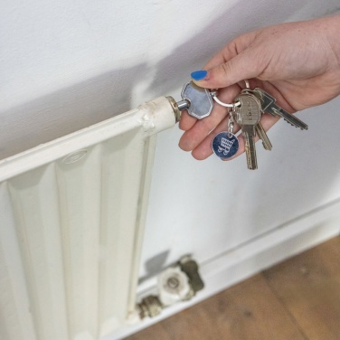 Logotrade business gift image of: RCS recycled zinc alloy radiator key keychain with coin