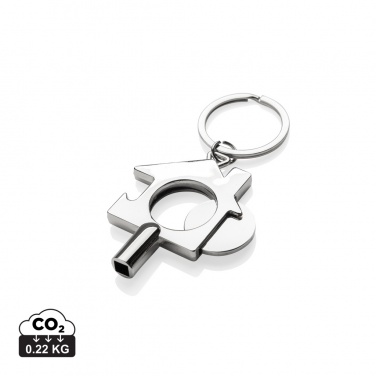 Logotrade corporate gift image of: RCS recycled zinc alloy 3 in 1 keychain