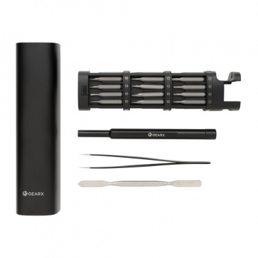 Logo trade promotional merchandise image of: Gear X RCS recycled aluminum precision screwdriver set 46 pc
