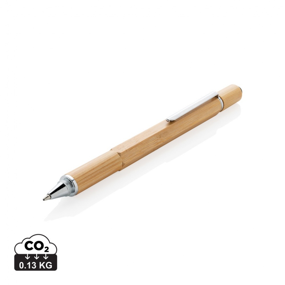 Logo trade promotional product photo of: Bamboo 5-in-1 toolpen