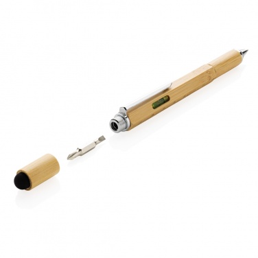 Logo trade advertising products image of: Bamboo 5-in-1 toolpen
