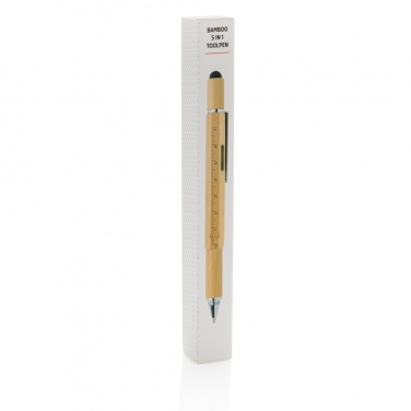 Logo trade promotional merchandise photo of: Bamboo 5-in-1 toolpen