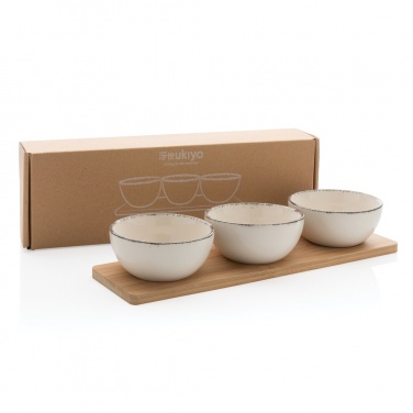 Logo trade promotional merchandise photo of: Ukiyo 3pc serving bowl set with bamboo tray