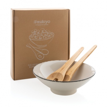 Logo trade promotional gifts picture of: Ukiyo salad bowl with bamboo salad server