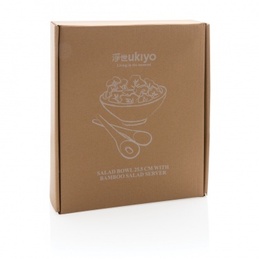 Logo trade promotional gifts image of: Ukiyo salad bowl with bamboo salad server