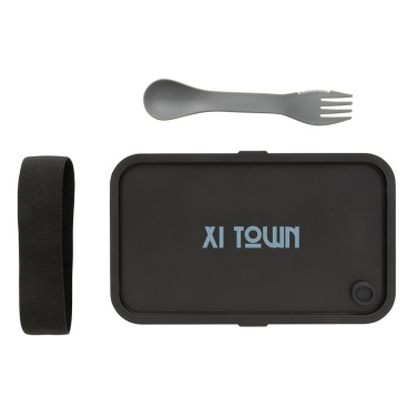 Logo trade corporate gifts picture of: GRS recycled PP lunch box with spork