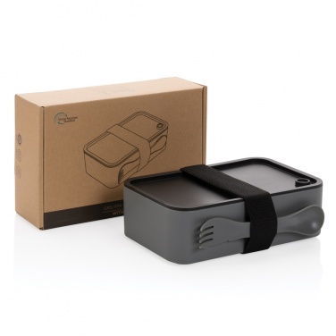 Logo trade advertising products image of: GRS recycled PP lunch box with spork