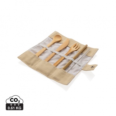 Logotrade advertising products photo of: Reusable bamboo travel cutlery set