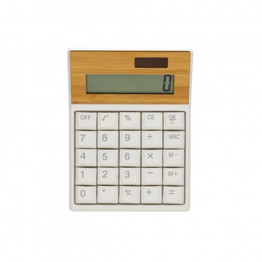 Logo trade corporate gifts image of: Utah RCS recycled plastic and  bamboo calculator