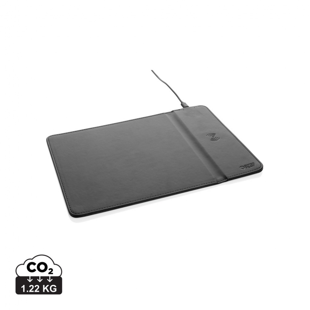 Logotrade promotional product image of: Swiss Peak RCS recycled PU 10W wireless charging mousepad
