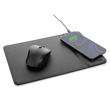 Logo trade advertising products image of: Swiss Peak RCS recycled PU 10W wireless charging mousepad